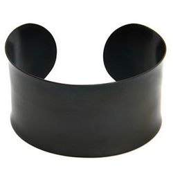 Tiffany-Inspired Black IP Plated Wide Cuff Bracelet