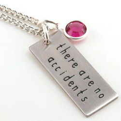 There are No Accidents Birthstone Necklace