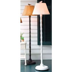 Outdoor Wicker Floor Lamp with Bird Finial