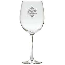 4 Fancy Star of David Tulip Wine Glasses