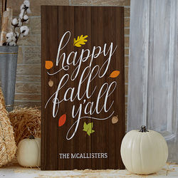 Happy Fall Y'All Personalized Wood Pallet Sign