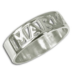 Personalized Silver English Lettering Name Ring