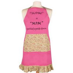 Wow Is Mom Spelled Upside Down Apron