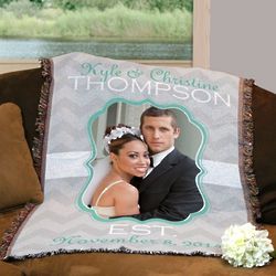 Personalized Wedding Photo Throw Blanket