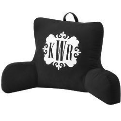 Personalized Scroll Monogram Micro-Fiber Backrest Pillow