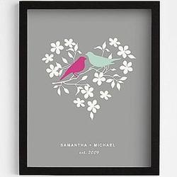 Love Birds Black Framed Art Print