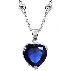 Movie Inspired Sapphire CZ Heart Necklace