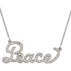 Peace Diamond Necklace in Sterling Silver