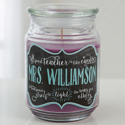 Teachers Light the Way Personalized Candle Jar