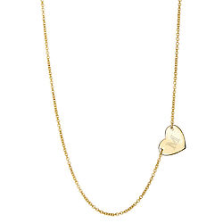 Personalized Sideways Heart Gold Necklace