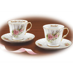"Rose and Heather" Cup and Saucer Set