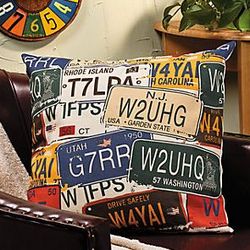 License Plate Throw Pillow