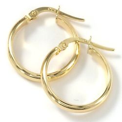 Small Polished 14-Karat Gold Hoop Earrings
