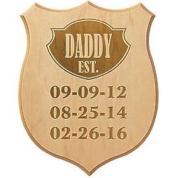 Personalized Established Wood Shield Sign