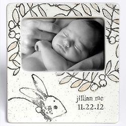 Baby's Personalized Ceramic Bunny Photo Frame