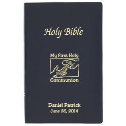 Personalized First Communion Bible with Faux-Leather Binding