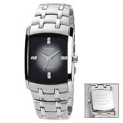 Men's Personalized Armitron Swarovski Silver-Tone Gray Dial Watch