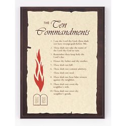 Ten Commandments Parchment Plaque
