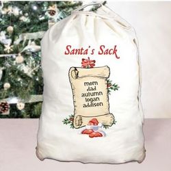Santa's List Personalized Gift Sack