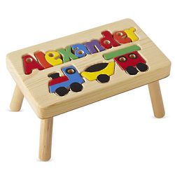 Personalized Train Puzzle Step Stool