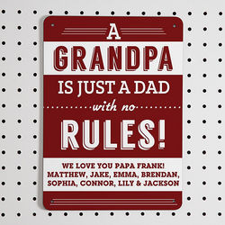 Grandpa's Rules Personalized Street Sign