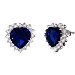 Heart of the Ocean Titanic Inspired Sapphire CZ Stud Earrings