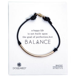 Balance Leather Gold Dipped-Bracelet in Black