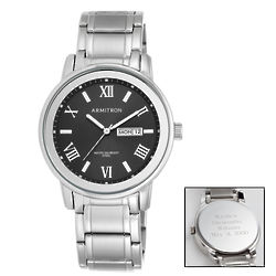Personalized Armitron Dress Round Watch with Silver Bracelet