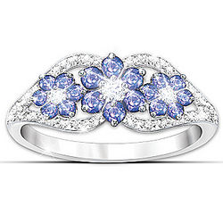 African Violets Tanzanite and Diamond Ring