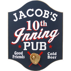 Personalized 10th Inning Baseball Pub Sign