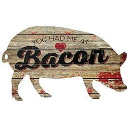 You Had Me At Bacon Pig Shaped Wall Plaque