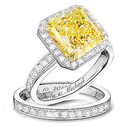 Personalized Radiant Diamonesk Bridal Ring Set