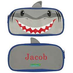 Embroidered Shark Pencil Pouch