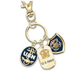 U.S. Navy 24K Gold-Plated Key Chain