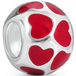 Expressions Red Hearts Charm