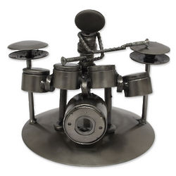 Rustic Drummer Upcycled Auto Parts Sculpture
