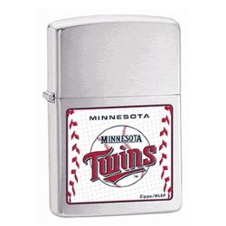 Personalized Minnesota Twins Brushed Chrome Zippo Lighter