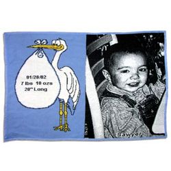 Personalized Stork Baby Throw