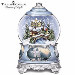 Thomas Kinkade Jingle Bells Christmas Musical Snowglobe