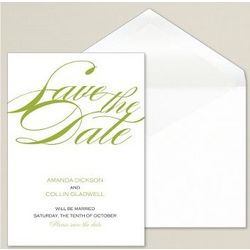 Sophisticated Script Wedding Save the Date Card