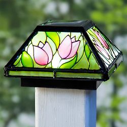 Tulip Glass Solar Post Cap Light