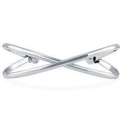 Silver-Tone Criss Cross X Cuff Bracelet