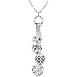 Straight from the Heart Sterling Silver Dangle Necklace