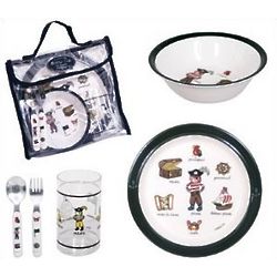 Baby's Pirate Lunch Set with Bowl, Plate, and Silverware