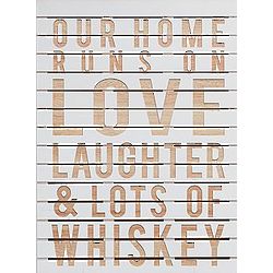 Personalized Our Home Runs on Love Slat Wood Sign