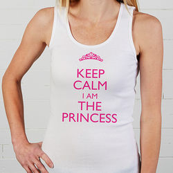 Personalized Keep Calm Ladies White Tank Top