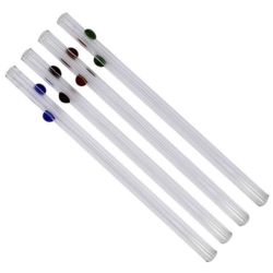 4 Decorative Glass Dots Straws