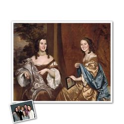 Classic Painting Royal Sisters Personalized Art Print