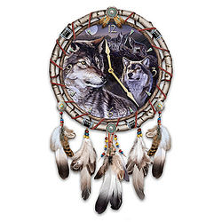 Mystic Call Leather Dreamcatcher Wall Clock