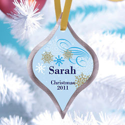 Personalized Dazzling Snowflakes Christmas Ornament